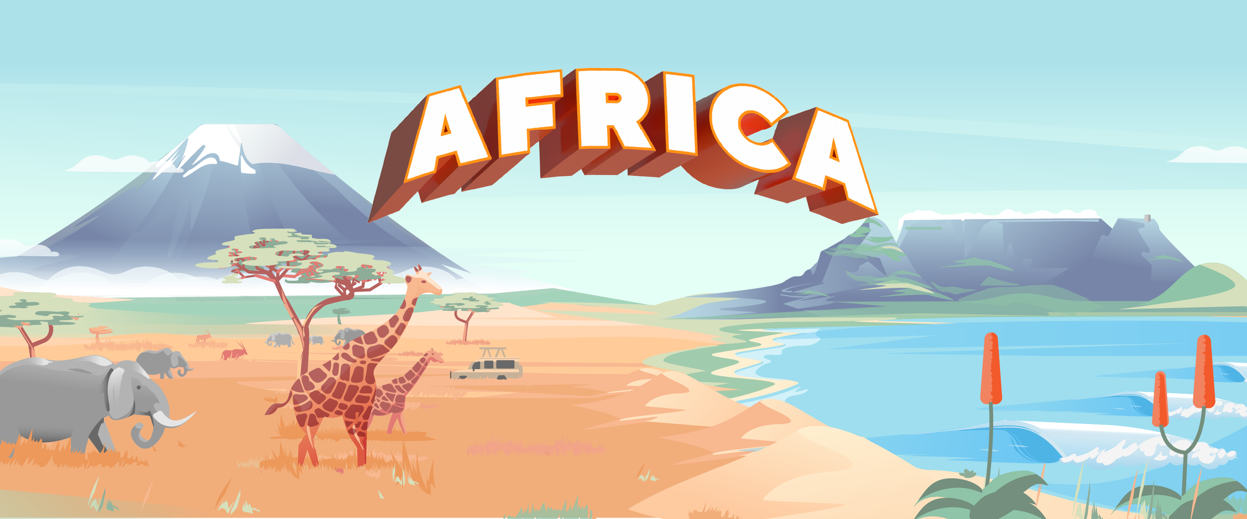 G Adventures Africa postcard illustration