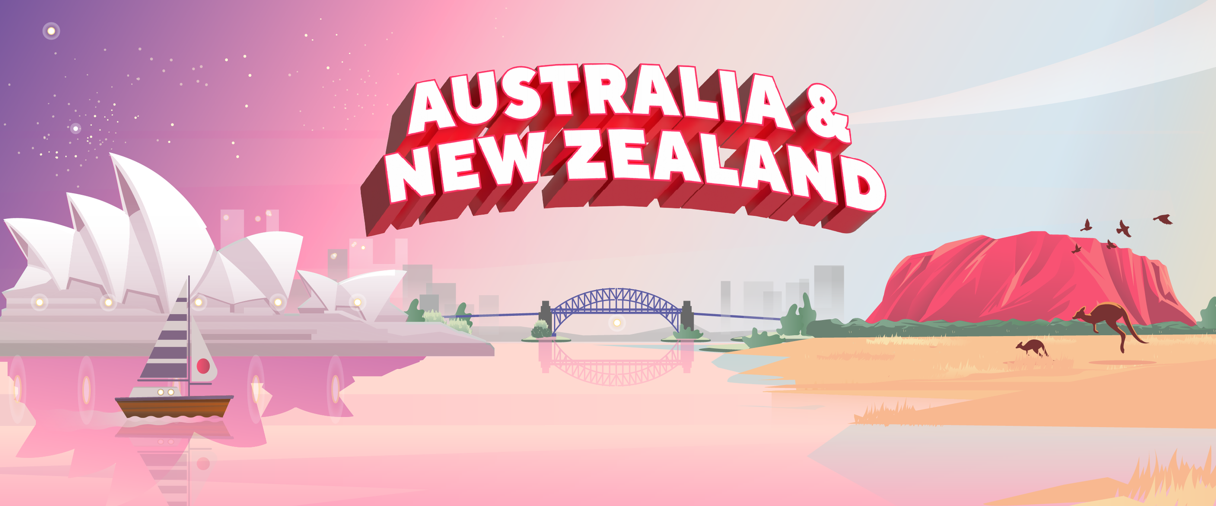 G Adventures Australia postcard illustration