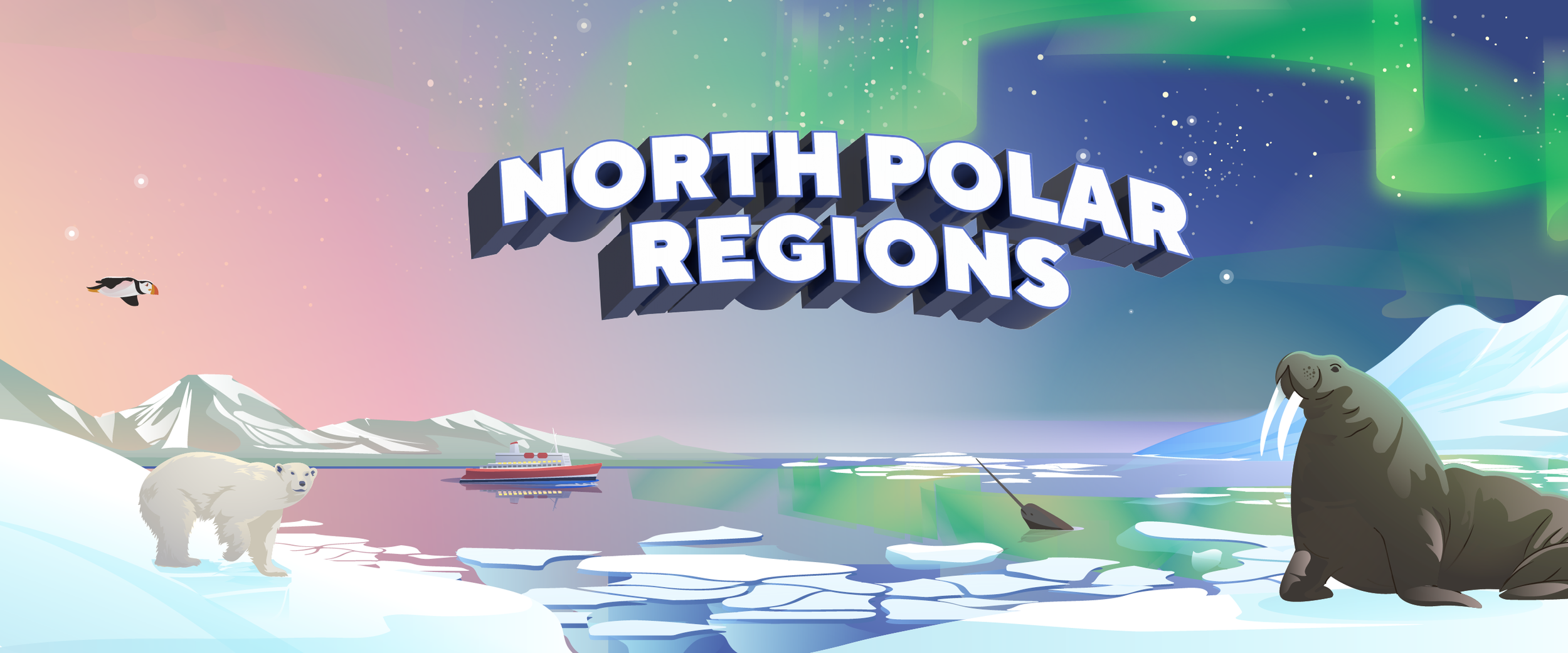 G Adventures North Pole postcard illustration