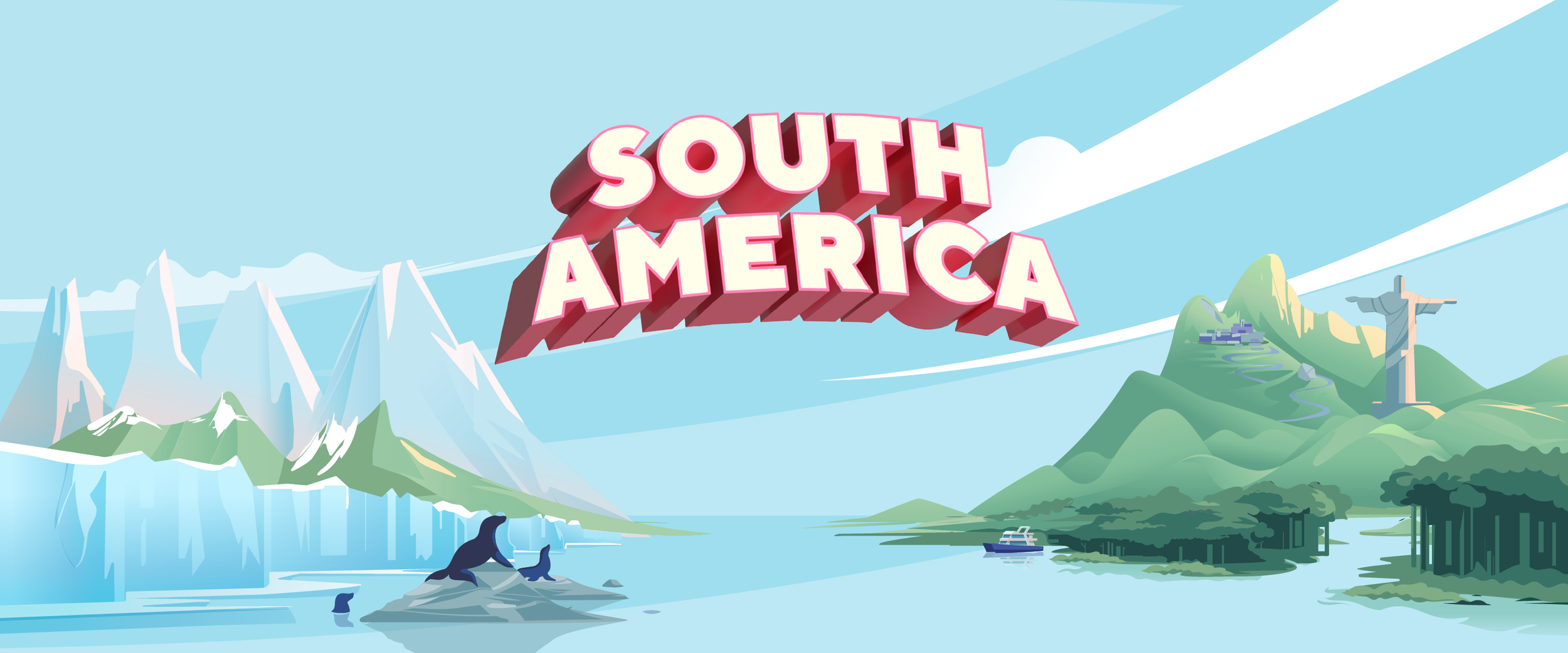 G Adventures South America postcard illustration
