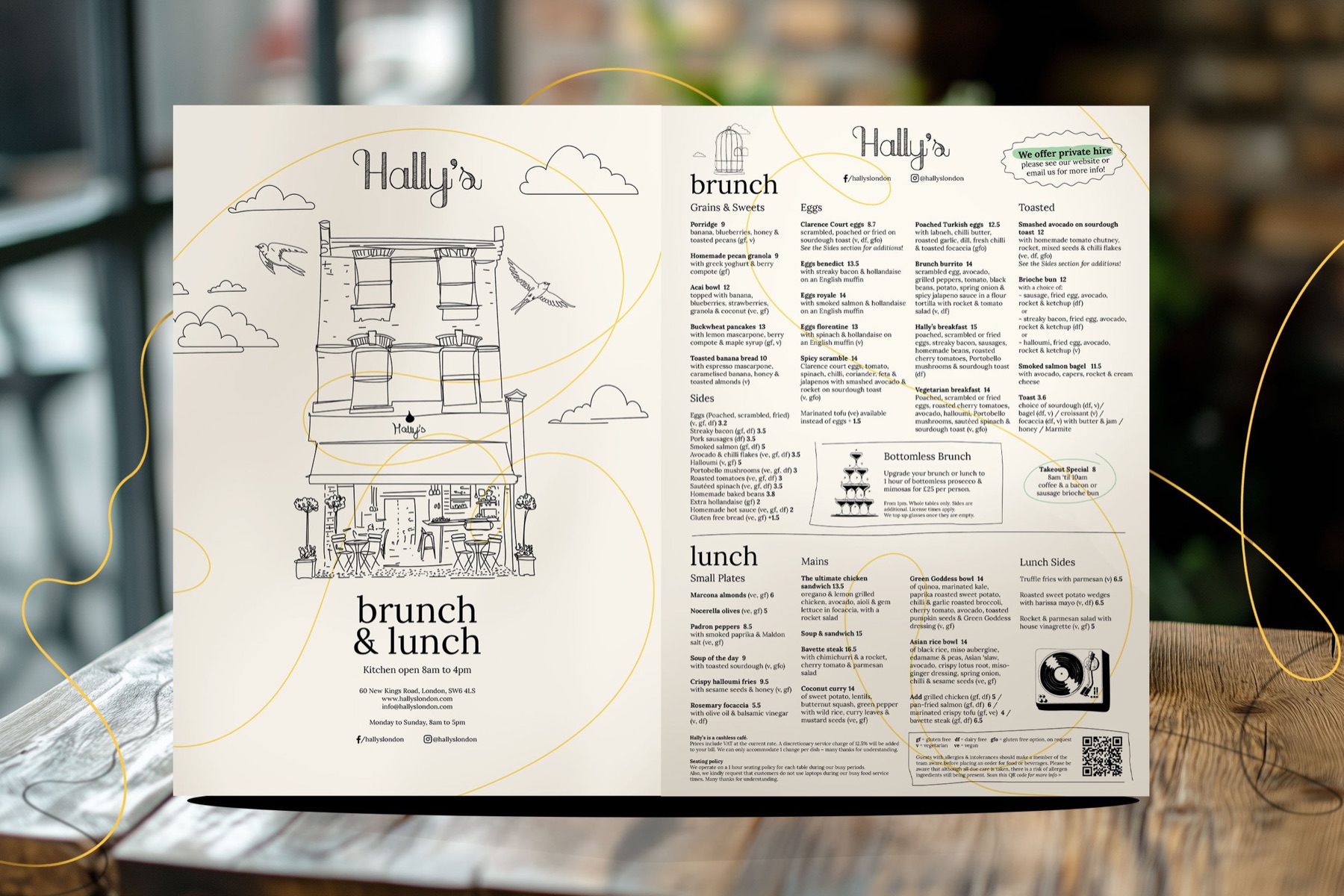 Hally's menu design