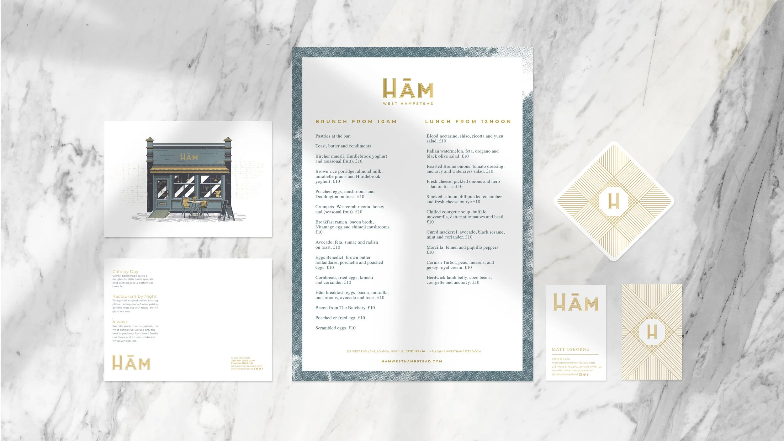 Hām collateral and menu design