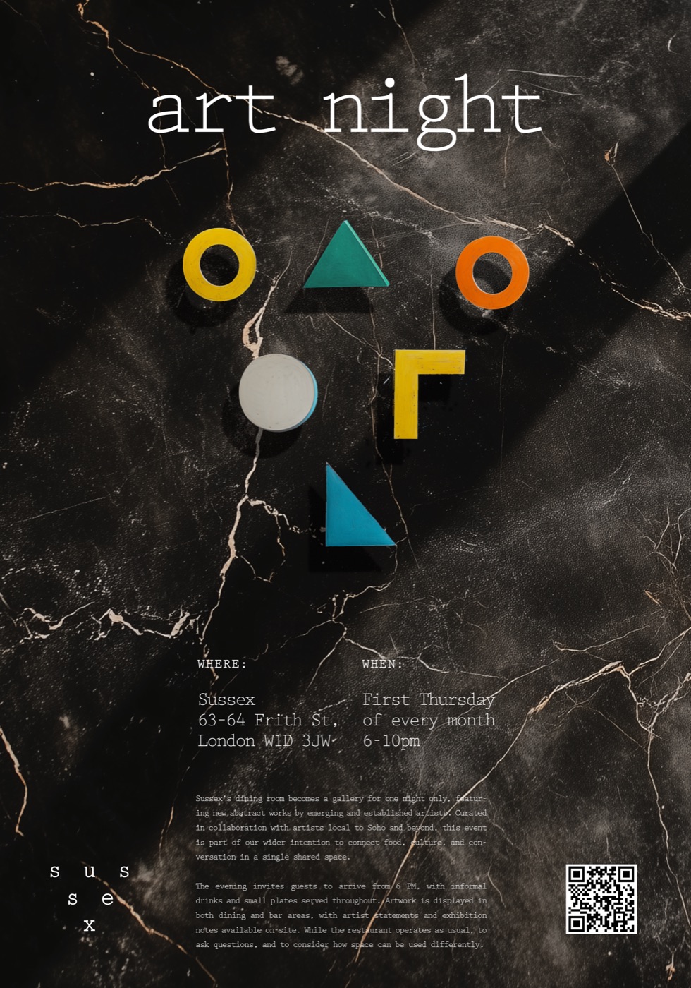 Sussex gallery event poster