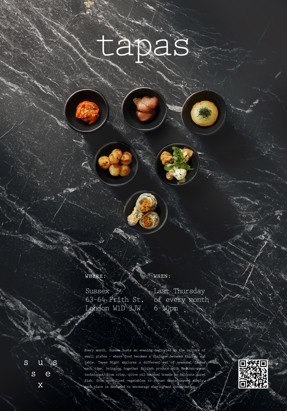 Sussex Tapas Night event poster