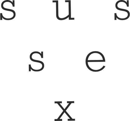 Sussex wordmark, set across its triangular grid