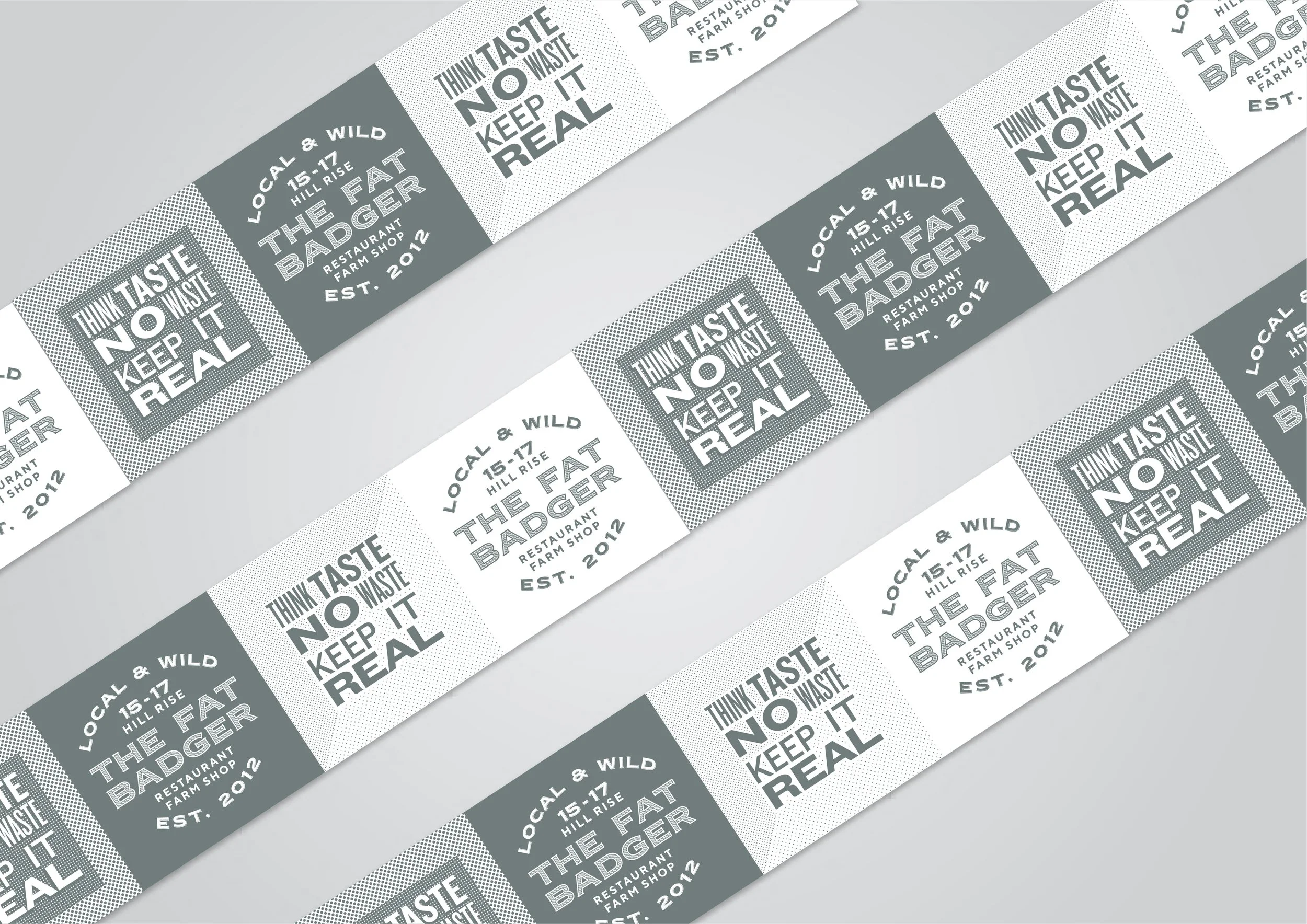 The Fat Badger brand system, repeating pattern application