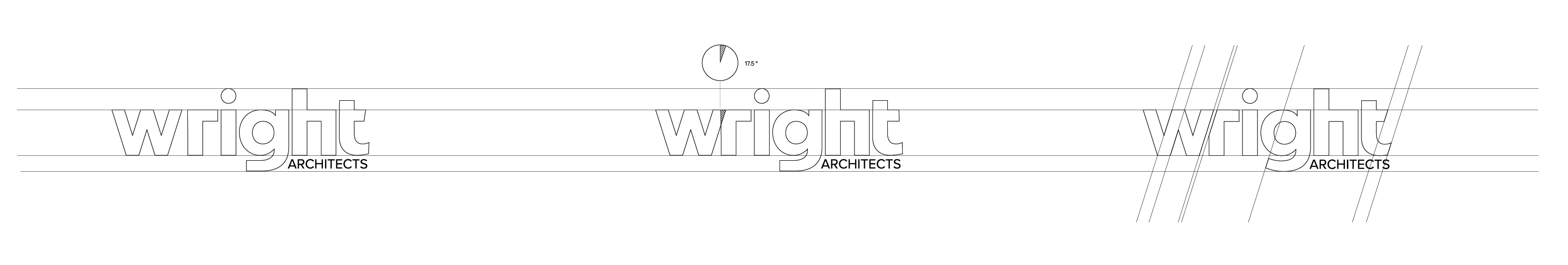 Wright wordmark construction strip